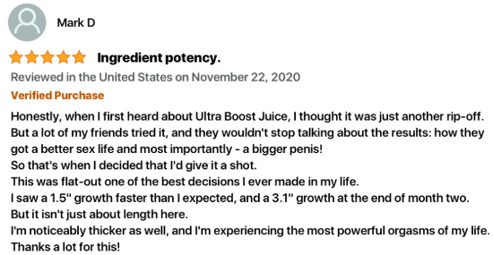 Ultra Boost Juice Testimonials