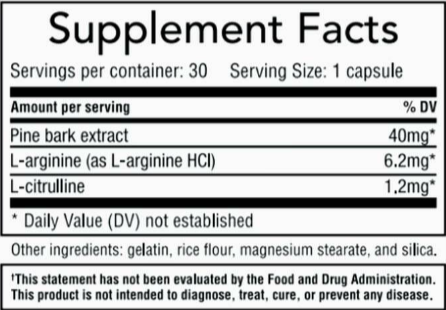 Nitric Drive Supplement Facts