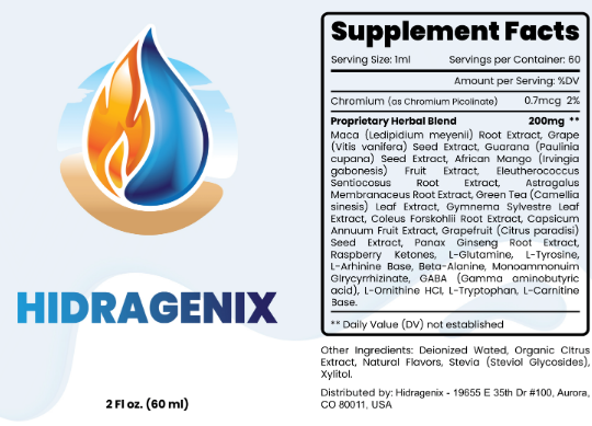 Hidragenix Supplement Facts