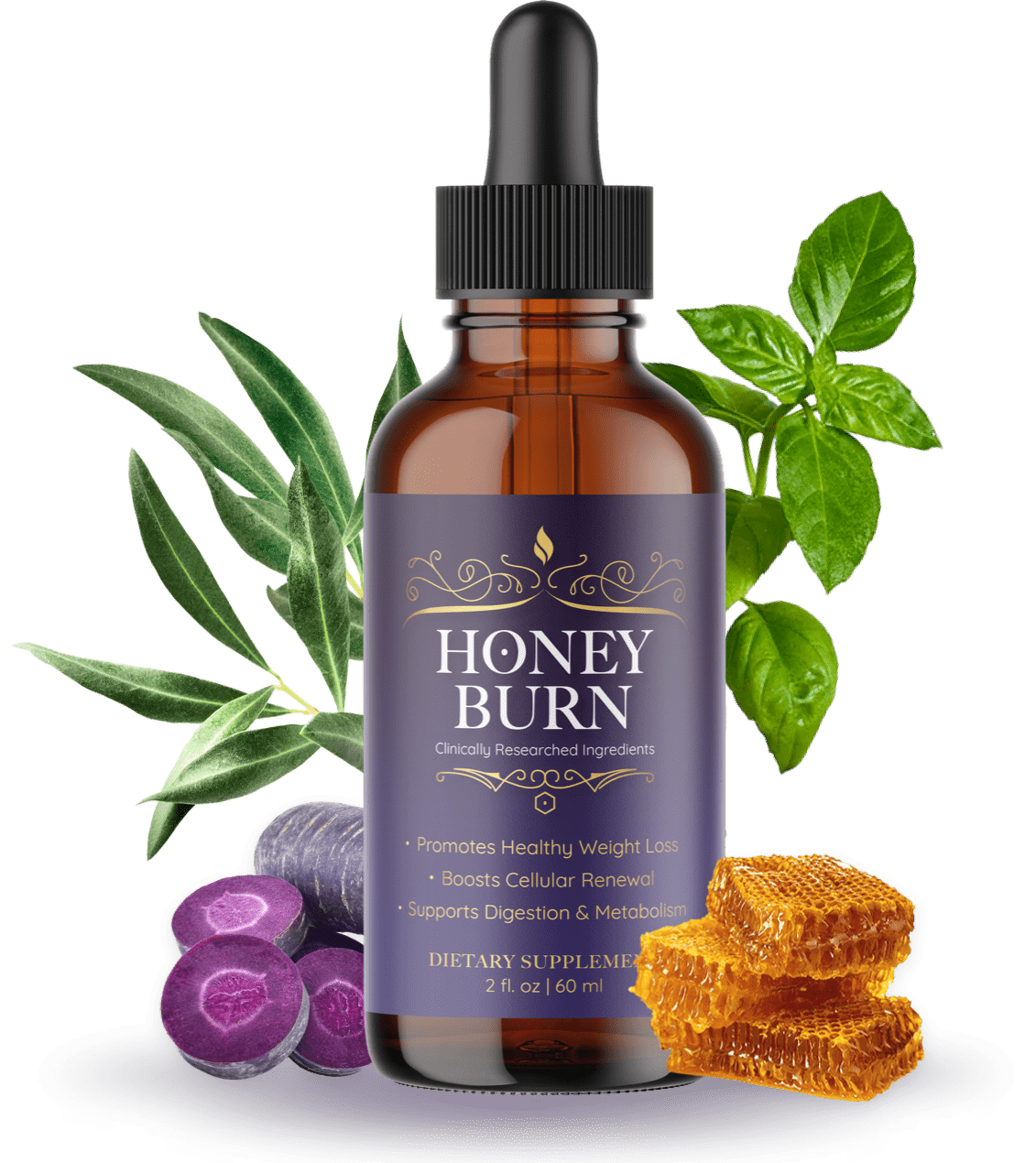 single bottle of HoneyBurn - Powerful honey extracts to promote weight loss