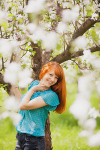 Happy Woman With Gorgeous Red Hair